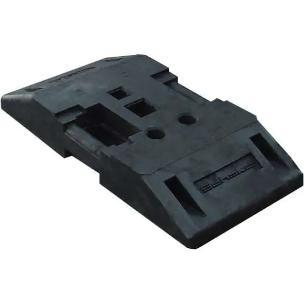 Fuß für mobile Straßensperre EURO2|3, schwarz, recyceltes Gummi, 28 kg, 800×400×120 mm